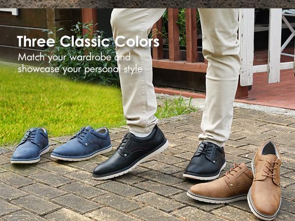 Hawkwell Men's Plus Size Casual Oxfords Shoes Comfortable Business Dress Sneakers