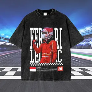 Charles Leclerc Vintage Unisex T-Shirt, Racing car Merch Team Shirt, LEC16 graphic wash shirt, Fan Gift Idea Inspired Aesthetic Racing Clothing, Gift for him and her