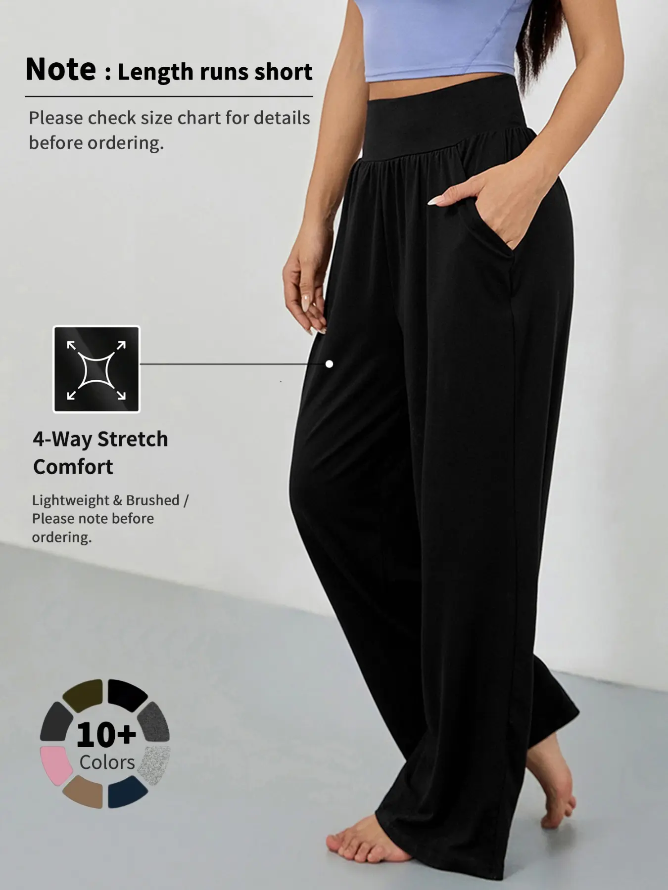 Women's Sporty Solid Color Pocket Pants, Casual Comfy Breathable Wide Waistband Outdoor Activities Trousers for Outdoor Workout Running, Ladies Sportswear for All Seasons, Sports Bottoms, Fitness Workout Pants, Knitted Sports Pants, Knit Athletic Pants