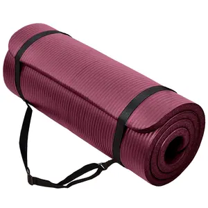 BalanceFrom Yoga Mat, 1" Extra Thick Exercise Pilates Workout Mat, Deep Wine