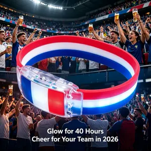2026 Glow In Dark National Flag Bracelet LED Luminous Silicone Wristband Game Event Cheer Decor