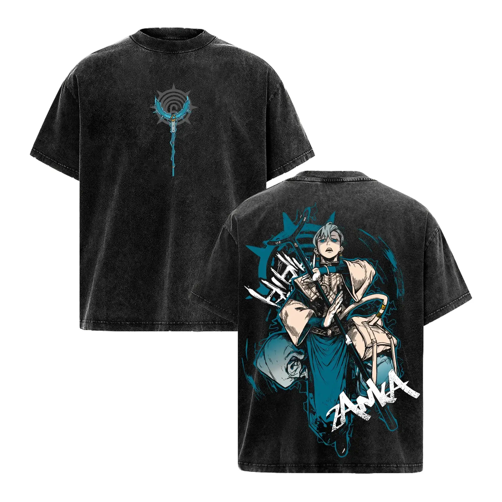 Men's Cotton Short-Sleeve Graphic T-Shirt - Dark Aesthetic Manga Tops, Casual Streetwear Statement Piece for Enthusiasts to Rep Favorite Characters, Shortsleeve, Tee, Menswear, Tshirt, Vintage, Anime Art, High Contrast, Round Neck, Relaxed Fit, Dark Anime