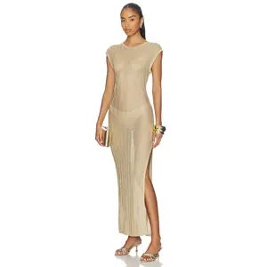 La Porte Nell Dress in Metallic Gold