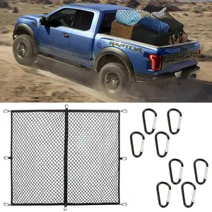 Highly Elastic Cargo Net - Heavy-Duty Truck Bed Cargo Net for Pickup Trucks, Vans, and SUVs | 4x4 FT Stretches to 7x7 FT, Perfect for Daily Light Loads