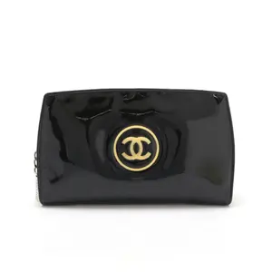 Pre-owned CHANEL Patent Leather Small Leather Goods Make Up Patent Long Wallet