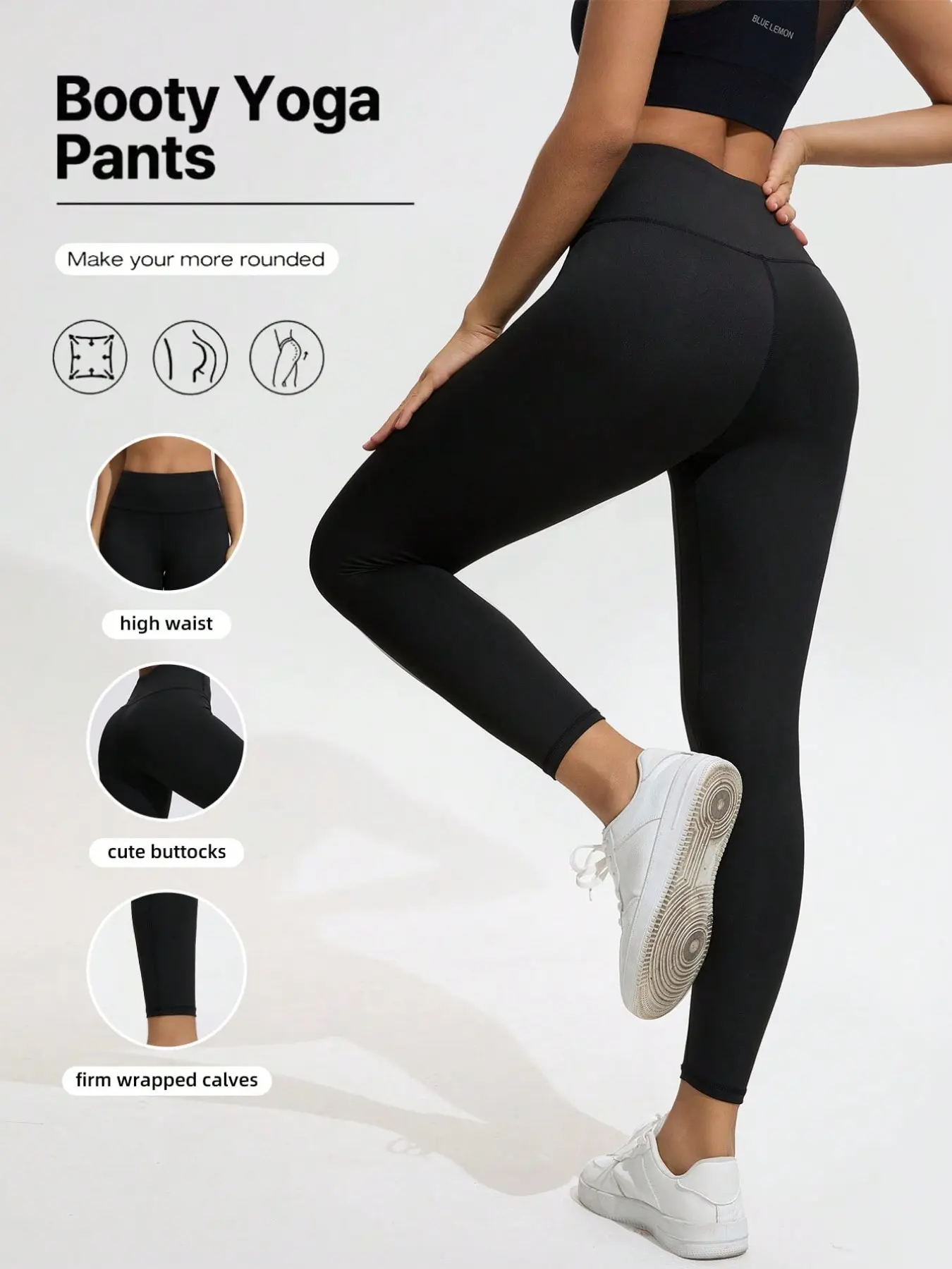 Women's High Waist Abdomen Yoga Pants, Pure Color Sports Tight Leggings, 82.5% Polyester 17.5% Spandex, Long Knit Fabric, Suitable for Running