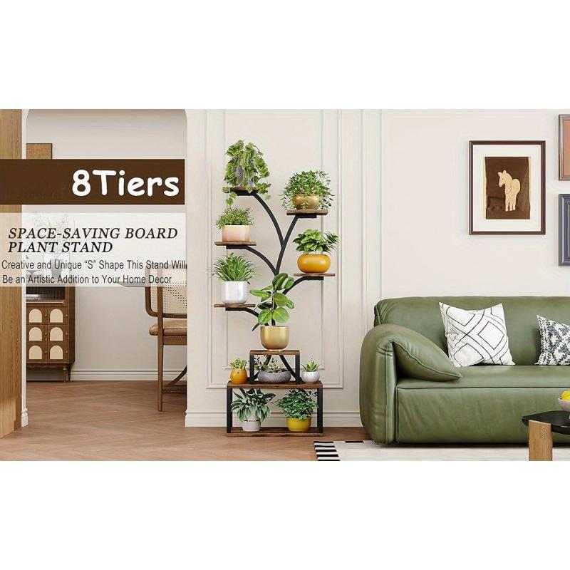 56.5" Tall Metal Plant Stand - Rustproof Indoor/Outdoor Flower Shelf for Multiple Pots| Space-Saving Corner Design for Living Room, Balcony| Easy Assembly