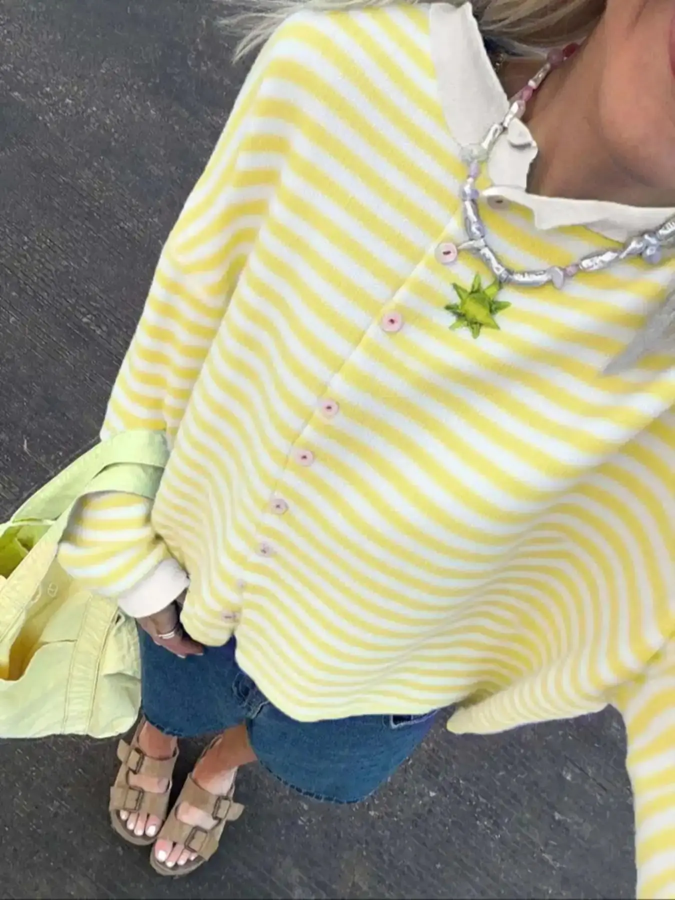 Striped Knitted Baggy Sweater Cardigan, Long Sleeve Knitwear for Fall Winter Daily Wear, Fashion Tops Layer Style, Textured Elegance Cozy Refinement Layering Essential Relaxed Style