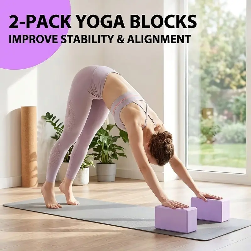 2-Pack High-Density Eva Yoga Mats, Enhance Flexibility, Ideal for Pilates and Stretching, Perfect for Home Fitness and Training, Workout Mats for Home Gym, Yoga Equipment