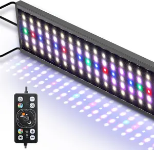 hygger Aquarium LED Light Fish Tank Full Spectrum Lighting with 24/7 Day-Night Cycle Mode & Auto On/Off Timer, 7 Color Options, Dimmable, Extendable Bracket for Tank Plant Lights
