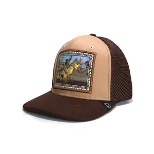 Vaquero Signature  - Unisex Original Adjustable Snapback Trucker Hats Brown Cow Hat