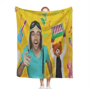 Danny Go Cartoon Music Education Coral Fleece Plush Throw Blankets Guitar Blanket Lightweight Thin Bed Plush Quilt Breathable