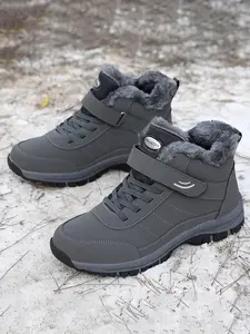 Women's High-Top Hiking Boots for Fall & Winter, Warm Fleece Lining, Windproof Waterproof Non-Slip Outdoor Shoes, Trekking Camping Shoes