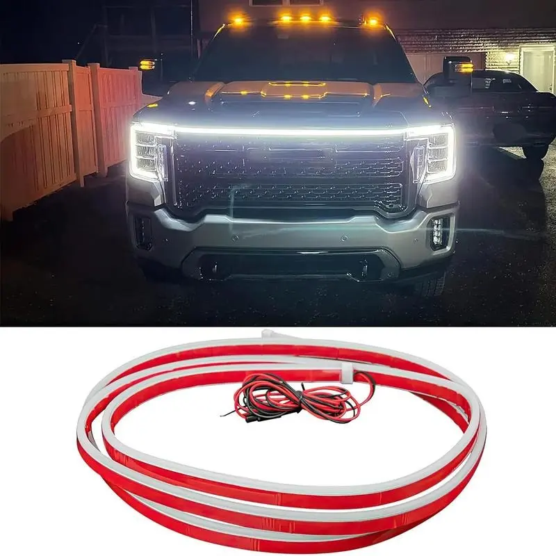 71 Inch Dynamic Scan Car Hood Light Strip, 12V LED Daytime Running Light, Waterproof Flexible Hood Light Bar for Trucks, SUVs & Cars, Ice Blue