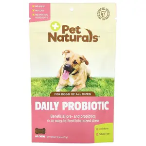 Pet Naturals Daily Probiotic, For Dogs, All Sizes, 60 Chews, 2.54 oz (72 g)