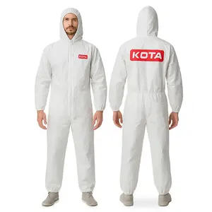 LAUCO Men's Hooded Workwear Uniform Coverall - Elastic Polyester Fabric, Reusable Washable, Outdoor Paint Spray Menswear
