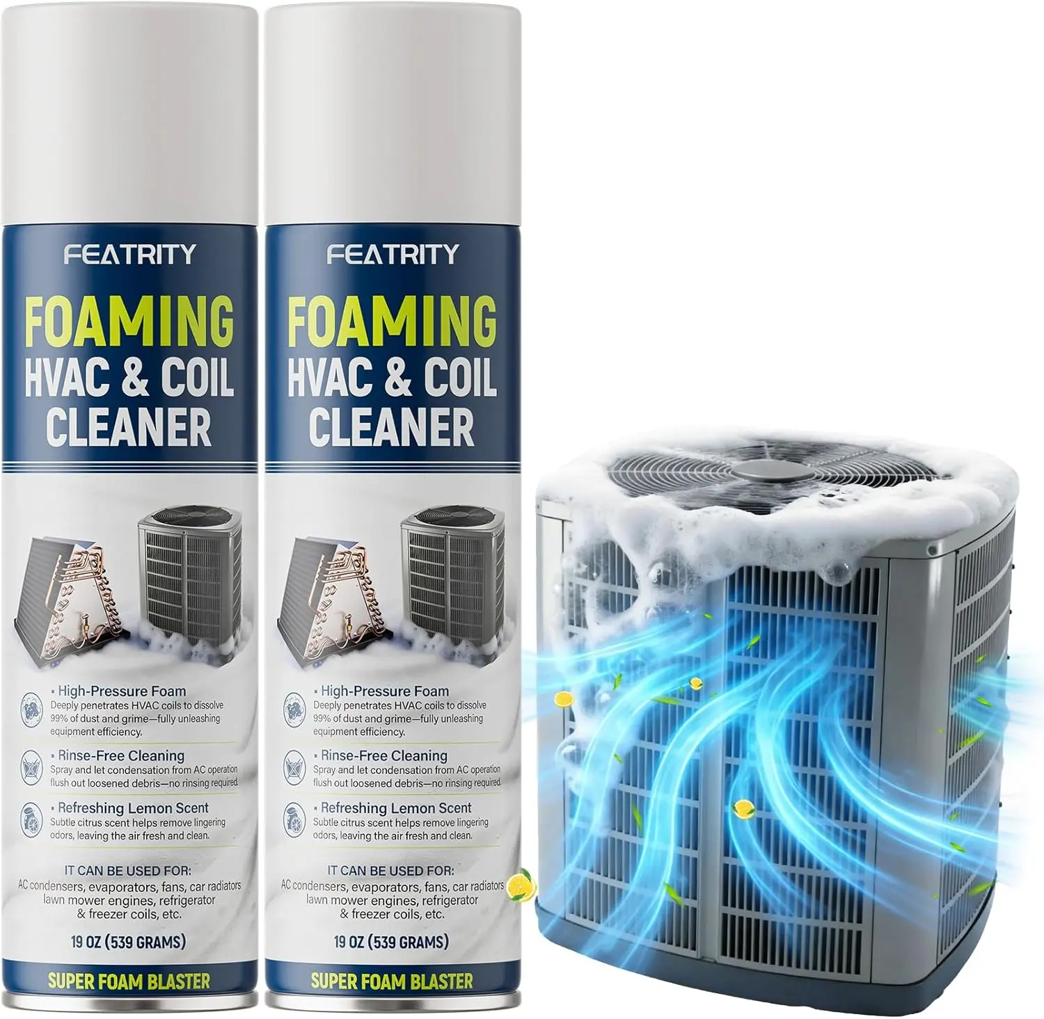 Foaming AC Coil Cleaner: 20oz for Evaporators & Condensers | No-Rinse Coil Cleaner Spray for Evaporator & Condenser Coils, Routine AC Maintenance and Airflow Support