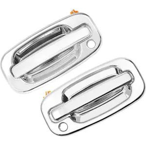 Exterior Door Handles, Compatible with 1999-2007 Chevy Silverado Suburban Tahoe Avalanche, GMC Sierra Yukon, Cadillac Escalade, Chrome Lever, Front Left & Right Side| Replaces# 15034985, 15034986