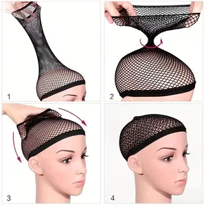 1/2pcs Breathable Black Mesh Wig Cap for Women & Men, Adjustable Wig Cap, Elastic Design with Comfortable Fit, Lightweight for Extended Wear, Stretchy Wig Grip Cap for Natural Hairline