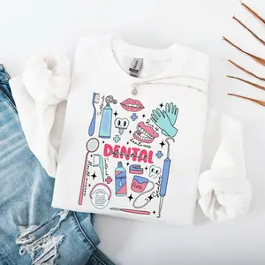 Dental Assistant Sweatshirt, Dental Hygiene T-Shirt, Cute Teeth Crewneck Sweater, Dentist Office Pullover, Dental Student Gift, Save Teeth Graphic Tee