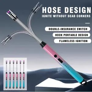 Kitchen Utensils Pulse Igniter Smokeless Bendable Oil-Free Portable Camping Equipment Double-Insurance Switch Hook Design Flameless Ignition