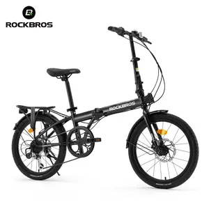 ROCKBROS SKN 20"7 Speed Folding Bike,Steel Frame Disc Brake with Rear Rack