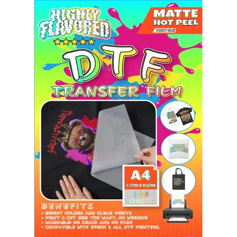 DTF Transfer Film A4 (8.27 x 11.67) 100 Sheets - Hot Peel