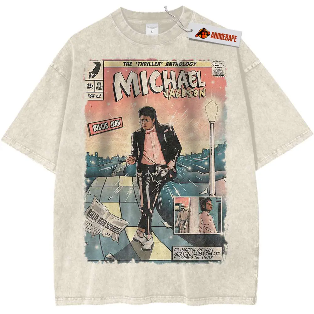 Michael Jackson Retro Singer Acid Washed T-shirt, Vintage Gym