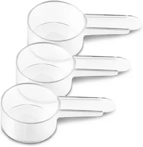 Clear Plastic Scoops for Coffee, Loose Tea, Protein, Spices, Powders - 3 Pack Tablespoon Spoon Set with Short Handle Coffee Scoop