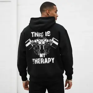 Men's athletic and motivational Graphic - Cotton Blend Black Long Sleeve Pullover Regular Fit | Soft & Breathable Fabric Hoodie - Sweatshirt