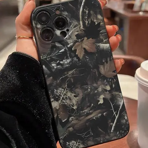 Camouflage Leaf Pattern Phone Case, Mobile Phone Cover, Durable Cellphone Shell, TPU, Anti-drop Shockproof Phone Protective Cover, Protector, Cellphone Accessory Compatible with iPhone 6 7 8 X XR XS 11 12 13 14 15 Pro Max