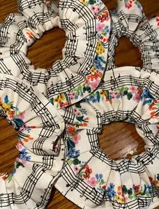 Floral Music Scrunchie | Rifle Paper Co Scrunchie | Music Floral Scrunchie