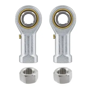 2 Pcs 304 Stainless Steel PHSB6 Rod End Bearing, 3/8 x 3/8-24 Female Right Hand Heim Joint Rod End Bearing with Jam Nut