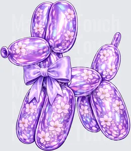 purple irridescent balloon dog