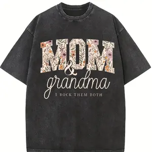 Grandma And Mom I Rock Them Both Shirt, Floral Mom & Grandma Shirt, Mother's Day Gift, Grandmother Graphic Tees, Wildflower Women Shirt