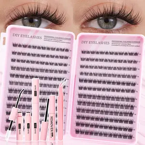 288PCS false eyelash cluster-thick, light anime eyelashes, suitable for all eye types, soft and comfortable, suitable for novice homemade household extension, daily stage makeup, reusable.