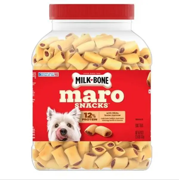 Milk-Bone MaroSnacks Small Dog Treats - 40 Oz. Canister with Real Bone Marrow