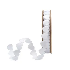 3/4" Ultra Sonic Trim | White Side By Side Hearts | 10 Yard Roll Valentine’s Day wrapping gifts white heart shape