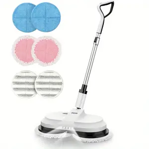 Wireless Electric Mop, Wireless Floor Cleaner, Dual Electric Motor Power Rotating Mop, Equipped with 10.14 Oz Spray Tank and LED Headlight, Self-Propelled Floor Scrubbing Mop Suitable for Vinyl, Hardwood, Tile and Laminate Floors