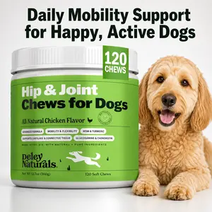 Deley Naturals Hip & Joint Chews for Dogs - Extra Strength with All Natural Chicken Flavor, Made in the U.S. with Pure Ingredients Treats Puppy Snacks