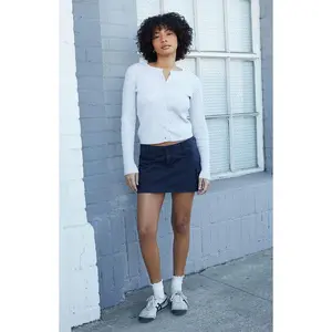 John Galt Women's Blue Cargo Mini Skirt - Multicolor