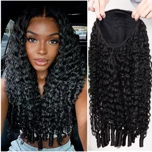 Msgem Hair Half Wig Human Hair Burmese Curly Half Wig Spiral Curly Ends 3 In 1 Seamless Flip Over Glueless Wigs Human Hair with Drawstring Beginner Friendly Curly Wig #SummerVibes for Women Daily Wear