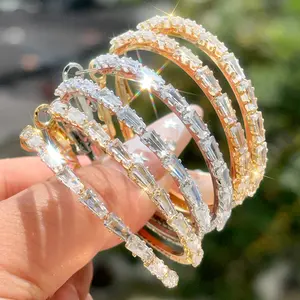 Big Hoop Earrings, women's earrings, sparkling accessories for women, earrings for women, stylish accessories, casual and fashionable jewelry, Mother's Day and Valentine's Day gifts, jewelry gifts for her,14k gold-plated