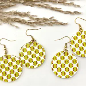 Softball acrylic earrings
