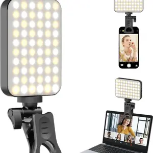 Rechargeable Selfie Light with Adjustable Brightness for Clear Photos and Videos