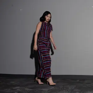 Luxury Matching Set | Made to Order I Asymmetrical Tie Top & Tailored Waist Tie Trousers | Chic High Fashion Co-Ord | Statement Workwear Outfit