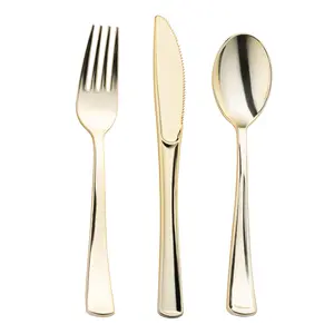 Gold Classic Cutlery Plastic Silverware Set