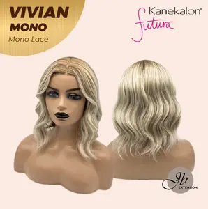 JBEXTENSION VIVIAN MONO Monofilament Handmade Wig 6X5 Full Monofilament Hand Tied Top Wig 12 Inches Blonde Wave Mono Lace Wig With Anti-slip Silicone Strips Glueless Wig VIVIAN MONO【BENDY EAR TABS】
