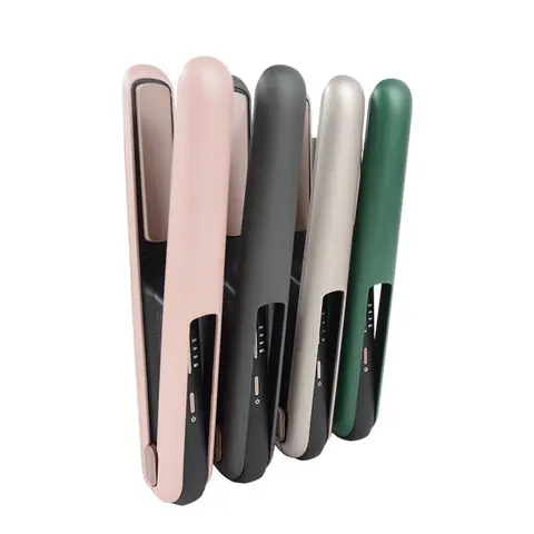 [Wavy Chic] Multifunctional Hair Straightener - Cordless 2-in-1 Heated Straightening Curlers & Straighteners, Battery-Powered Compact Portable Tool with Adjustable Heat, Smooth Frizz Control, Daily Use, Ideal Gift Set for Mothers