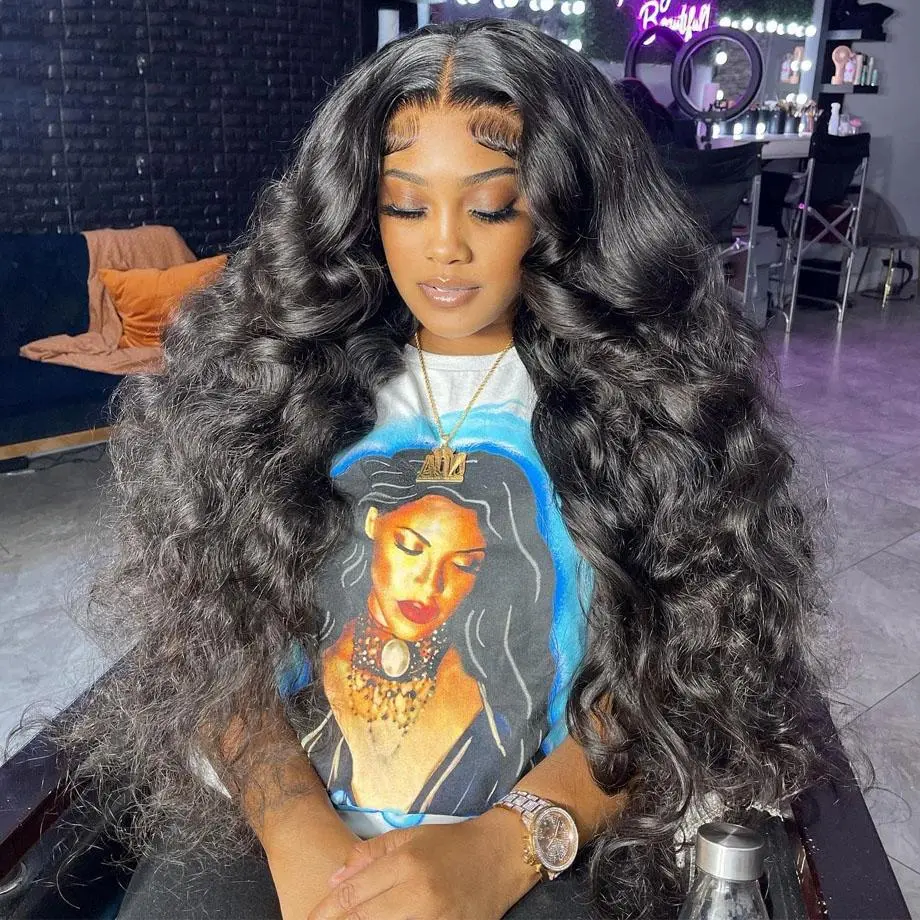 Bling Hair HD Lace Wig 13x6 100% Brazilian Body Wave 180 Density 38 Inch Lace Front Human Hair Wigs Pre Plucked Natural Hairline #dealsforyoudays